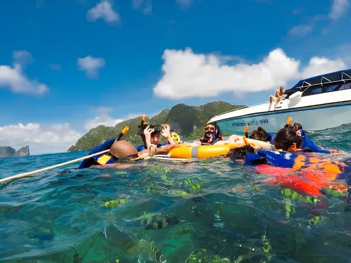Snorkeling in crystal clear water